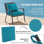 MIULEE Teal Outdoor Seat Cushion 24x24 Inch Waterproof & 3 Year Fade Resistant - Image 4