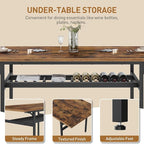 RALGEND 7-Piece Dining Table Set, Industrial Style Kitchen Set - Image 6