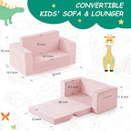 Kids Couch, 2-in-1 Toddler Chair Comfy 1-3 Years, Convertible Kids Chair - Image 3