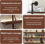 Solid Wood Wall Mounted Wine Rack, Large Bar Shelf - Image 5