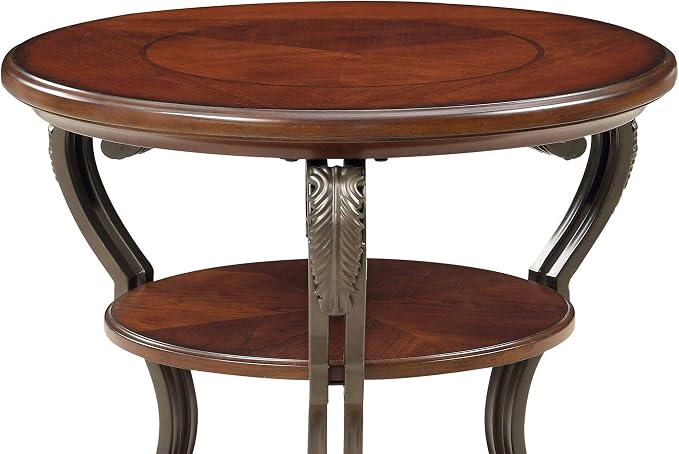 Dawn Traditional Style Brown Cherry Side Table - Image 4
