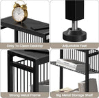 End Table Set of 2 for Small Space, 3-Tier Narrow Side Table - Image 7