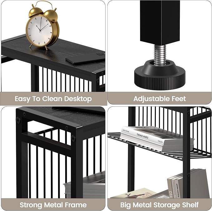 End Table Set of 2 for Small Space, 3-Tier Narrow Side Table - Image 7