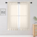 Sheer Curtains 63 inch Length 2 Panels Set, Rod Pocket Voile Fimly Sheer Drapes by OWENIE