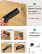 Bed Support Legs Replacement Black 8 Inch Metal Cylinder Legs - Image 4