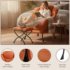 Welnow Lazy Chair with Ottoman for Living Room, Modern Reading Accent Chair - Image 4