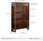Leick Home 82263 Mission Mantel Height Corner Bookcase - Image 3