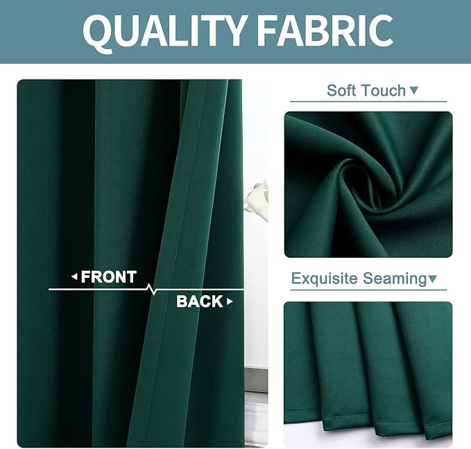 ChrisDowa Blackout Curtains for Bedroom and Living Room 40 Inches Long | 2 - Image 3