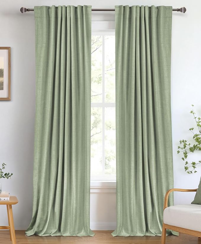 Linen Textured Total Blackout Curtains by 100BlackoutShield
