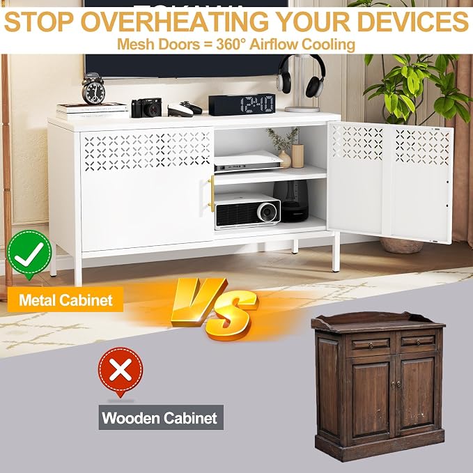Tokawa Metal Storage Cabinet, 2-Door Short Locker Cabinets - Image 3