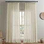 Joydeco Linen Curtains 72 Inch Length 2 Panel Sets, Light Filtering Curtains by JOYDECO