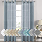 H.VERSAILTEX Linen Curtain Panel Flax Linen Blended Curtain Pair Extra Long by HVERSAILTEX
