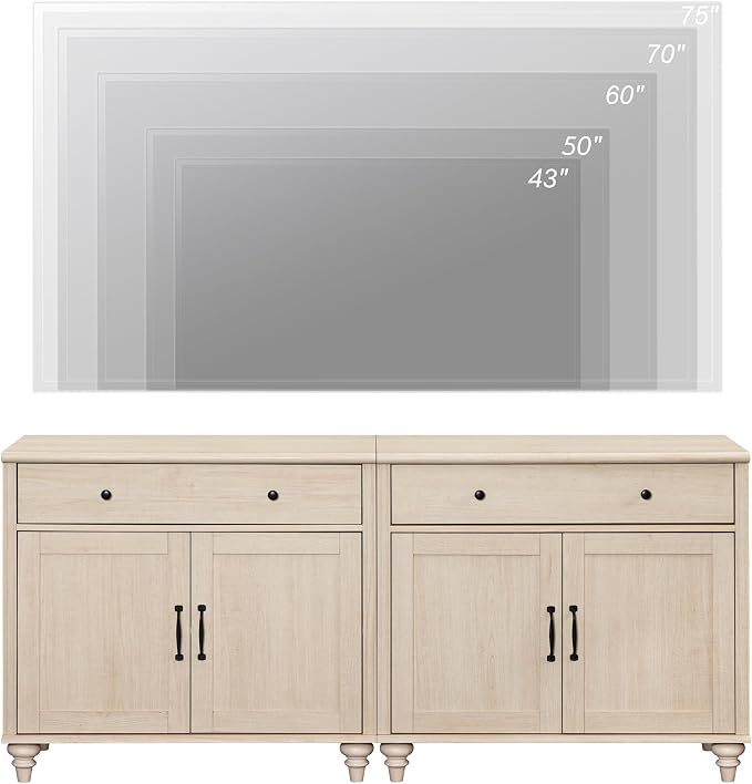 WAMPAT Farmhouse TV Stand for 75 inch TV - Image 4