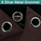 Yakamok Chocolate Brown Blackout Curtains 96 Inches Long 52" Wide, 2 Panels | - Image 5
