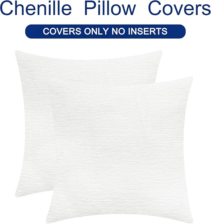 CaliTime Decorative Couch Throw Pillow Covers 24 X 24 Inches True White | Pack - Image 6