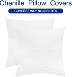 CaliTime Decorative Couch Throw Pillow Covers 24 X 24 Inches True White | Pack - Image 6