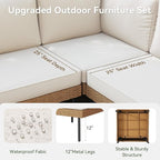 Aoxun Patio Furniture Set, 7 Piece Outdoor Sectional Sofas - Image 4