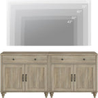 WAMPAT Farmhouse TV Stand for 75 inch TV - Image 4