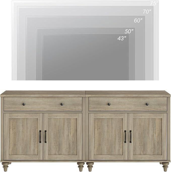 WAMPAT Farmhouse TV Stand for 75 inch TV - Image 4