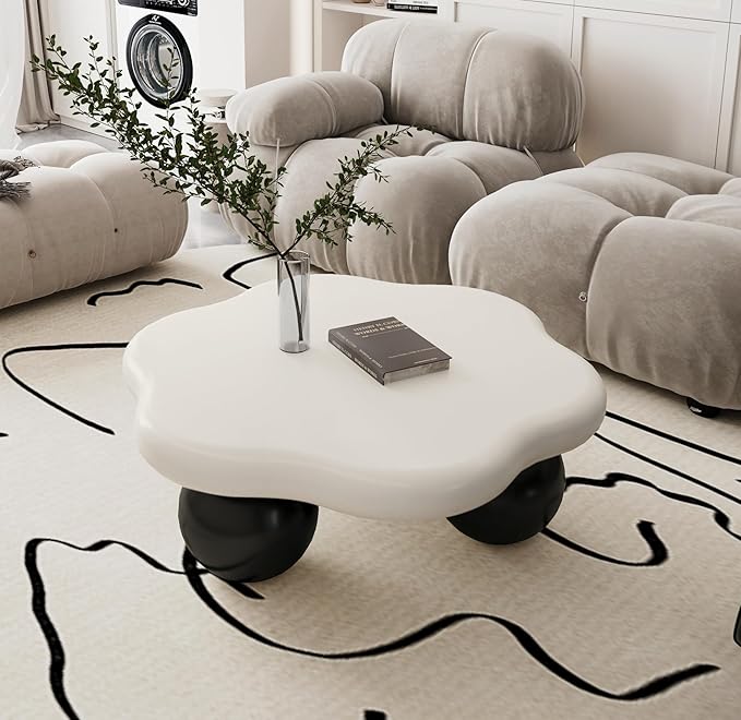 35.03" Cloud Coffee Table for Living Room Unique Coffee Table Modern Low Coffee - Image 5