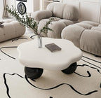 35" Cloud Coffee Table with 3 Ball Legs, Modern Minimalist Petal Center Table by BSYEIO