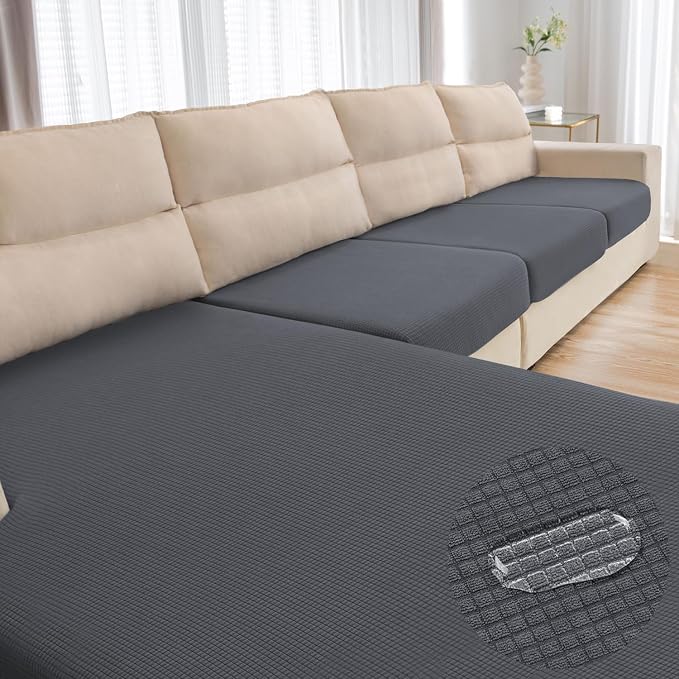 Water Repellent Couch Cushion Cover 3 Pieces Sofa Seat Cushion Covers, Stretch by TOPYUMH