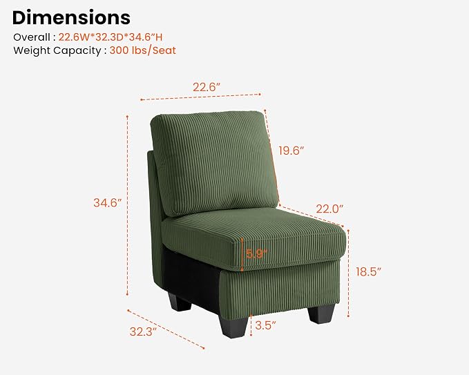 CHIC HOUSE Modular Sectional Sofa - Image 2