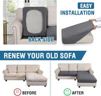 H.VERSAILTEX Sectional Couch Covers 3 Pieces Sofa Seat Cushion Covers L Shape - Image 5