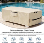 Waterproof Patio Lounge Chair Cover 2 Pack, Heavy Duty 600D Waterproof Outdoor - Image 4
