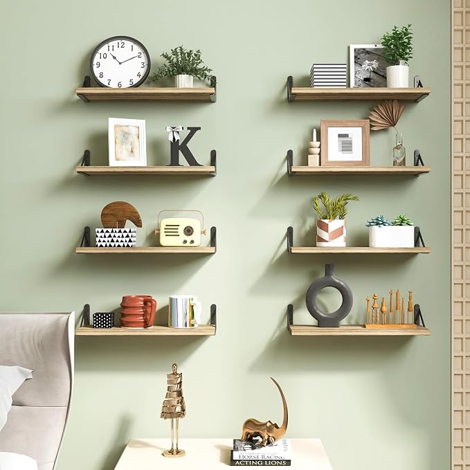 Fixwal Shelves for Room Wall, Width 4.75in Rustic Wood Wall Storage, Floating - Image 7