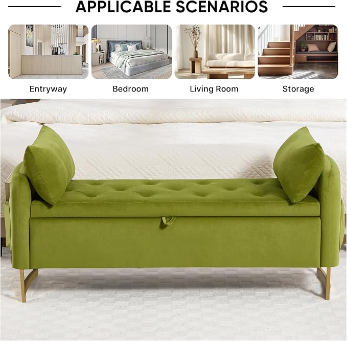 48" End of Bed Bench, Modern Storage Benches - Image 4