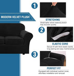 H.VERSAILTEX Rich Velvet Stretch 2 Piece Cover Chair Slipcover Sofa Cover - Image 3