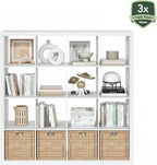 Furinno Cubicle Book Shelf, 16-Cube Bookshelf, Triple Thick Frame Cube Storage - Image 5