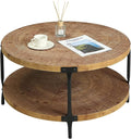 Awescuti Round Boho Wood Coffee Table by Awescuti