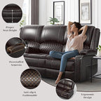 Yolsali Recliner Sofa, 3 Seater Manual Reclining Sofa - Image 3