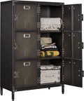 Metal Locker Storage Cabinet, 47.3" Employees Locker by Anxxsu