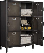 Metal Locker Storage Cabinet, 47.3" Employees Locker by Anxxsu
