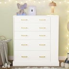 Drawer Dresser with LED Lights and Open Shelves, Modern Tall Chest of Drawers - Image 9