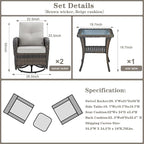Belord Patio Wicker Chairs Swivel Rocker - Image 2