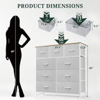 9-Drawer Dresser for Bedroom, Anti-Tip Tall Storage Organizer Chest of Drawers - Image 3