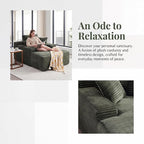 Oversized Boneless Chaise Sofa Bed, Corduroy Chaise Lounge Chair Indoor - Image 4