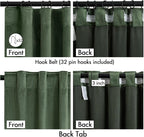 MIULEE Velvet Curtains 50W x 108L 2 Panels Olive Green Blackout Curtains | - Image 3
