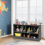 Tangkula 5 Cube Bookcase, 2 Tier Wooden Storage Open Bookshelf, Kid's Playroom - Image 4