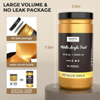 Nicpro Acrylic Paint Metallic Gold, 33.8oz/1000ml Large Gold Leaf Paint - Image 7