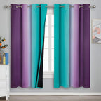 Ombre Teal and Purple Blackout Curtains by ESTELARTEXTILER
