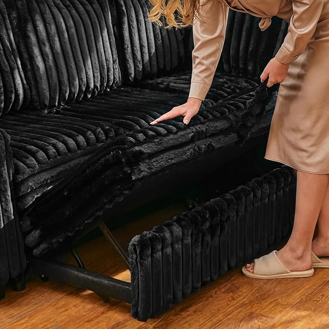 Belffin Corduroy Sectional Sleeper Sofa - Image 4
