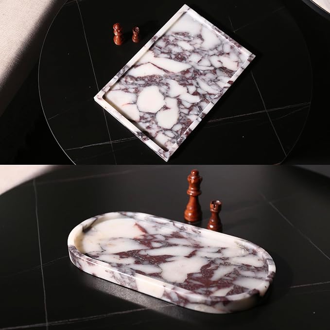 Real Luxurious Natural Marble Vanity Tray Genuine Marble Storage Tray - Image 7
