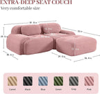 Boneless Sectional Couch, No Assembly Required, 81.8” L Shaped Modular Cloud - Image 3