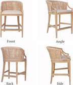 Martha Stewart Farmhouse Counter Height Bar Stools, Handcrafted Rattan Counter - Image 6