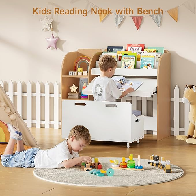 ONBRILL Kids Bookshelf and Toy Storage Organizer - Image 3